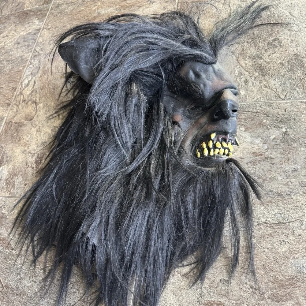 RARE! Mario Chiodo Latex‎ Mask ~ WEREWOLF ~ Full Head Mask with Hair Halloween